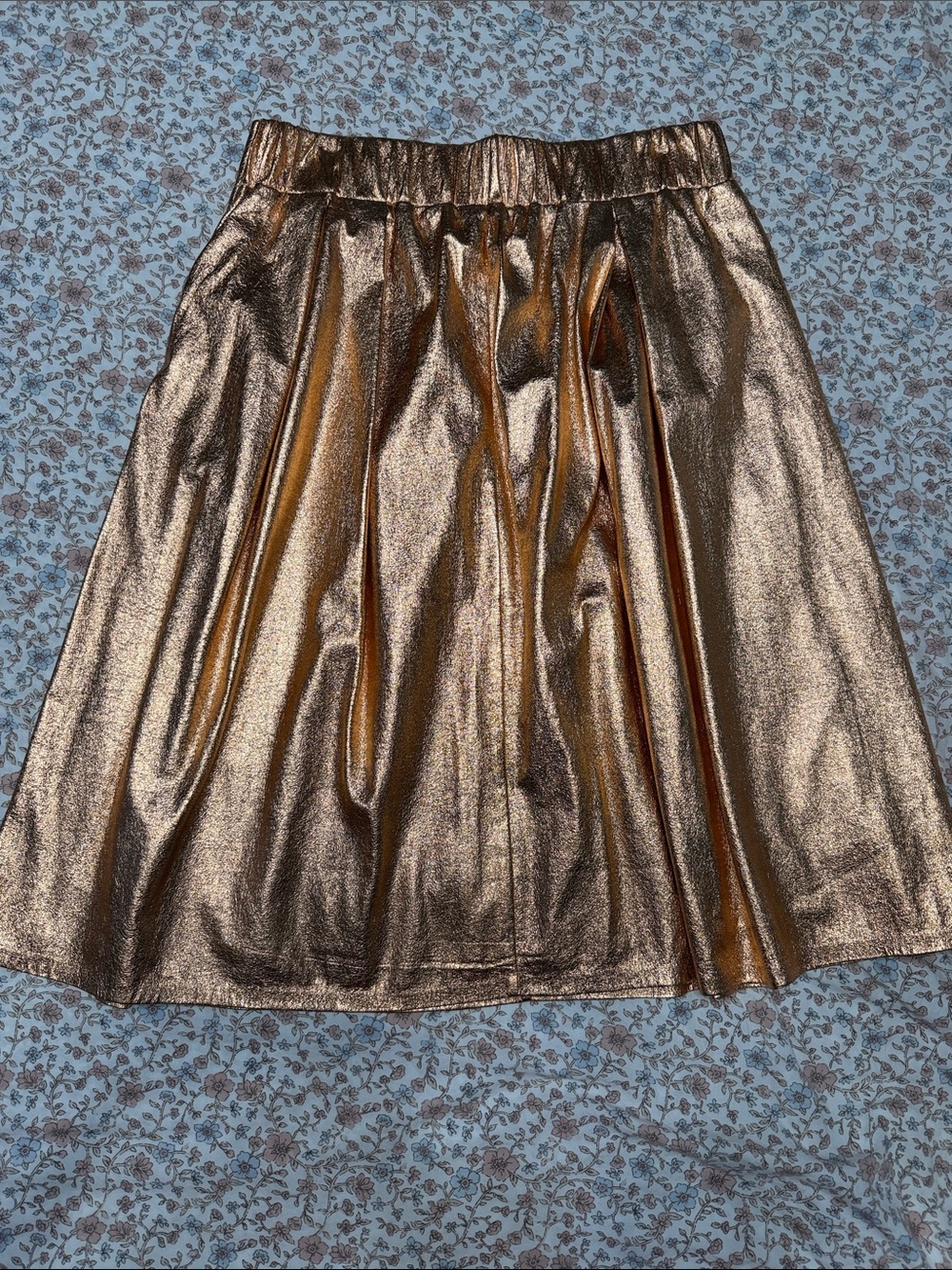 Anthropologie Moulinette Soeurs Metallic Rose Gold Circle Skirt